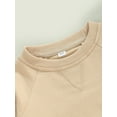 thumbnail image 5 of JYYYBF Infant Toddler Baby Boys Girls Sweatshirts Solid Color Crew Neck Long Sleeve Spring Autumn Winter Casual Pullovers Tops, 5 of 6
