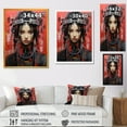 thumbnail image 4 of Designart "Neon Graffiti Geisha Woman in Japan III" Fashion Canvas Wall Art - Glam Red Woman Asian Living Room Canvas Art, 4 of 6