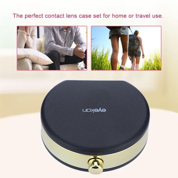 Mavis Laven Mini Estuches para lentes de contacto Estuche para lentes de contacto de viaje Estuche para caja de lentes para el cuidado de los ojos Estuche con espejo(Azul) Ecomeon no