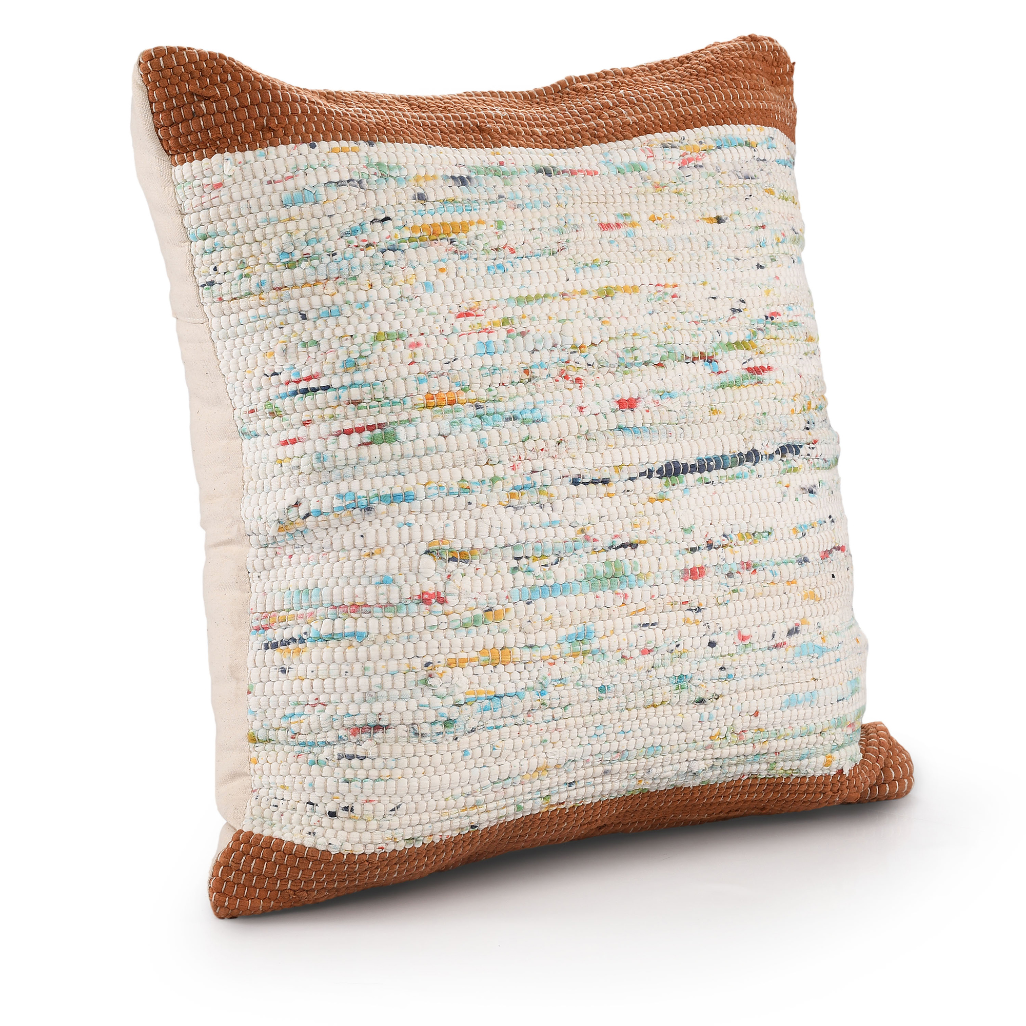 LR Home Luma Set of 2 Brown/Multicolor Striped 20" x 20" Cotton Adult Decorative Throw Pillows