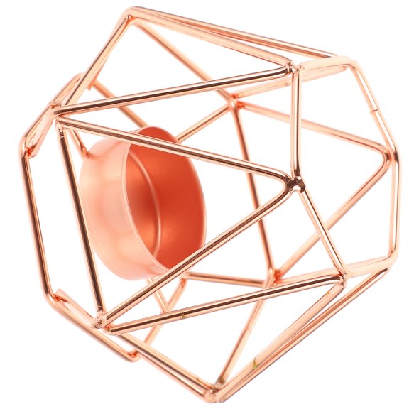 ETEREAUTY Rose Geometric Metal Candlestick Holder for Desktop Decor and Home