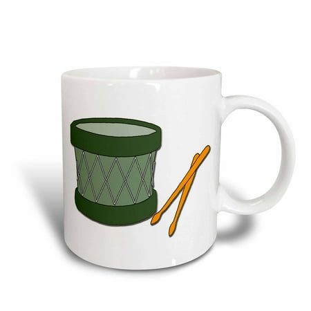 3dRose Holiday Drum And Sticks, Ceramic Mug, 15-ounce