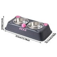 thumbnail image 3 of Stainless Steel Double Bowl Cat Food Dish Pet Bowl Durable Easy Clean Ideal For Meals Water For Kitty Dining Cat Playpen Bowls Slobber Stopper Water Bowl Dog Large Breed Slow Feed Dog Bowl Large Dog, 3 of 3