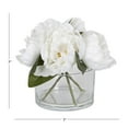 thumbnail image 4 of DesignOvation Pivoines artificielles de table 17,8 cm de haut dans un vase en verre, 4 of 8
