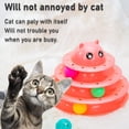 thumbnail image 4 of Pelota de juguete interactiva con 3 niveles para ejercitar a tu gato y divertirse con 3 bolas de colores (rosa), 4 of 4