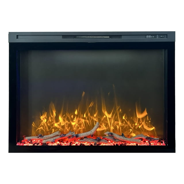 ActiveFlame Pro Series 42-inch built-in electric fireplace featuring realistic flames and glowing ember bed for home heating.