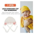 thumbnail image 1 of OULII 1Set White Cotton Newborn Lace Bonnet for Infants Foldable Sun Protection 7.1X7.1in, 1 of 8