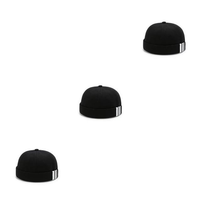 Minnieouse Moda Hombres Mujeres Skullcap Estampado Retro Marinero INS Estilo Docker Caps Elegante Sombrero de Color Sólido Sin Alas Desgaste Type1 NO1