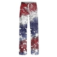 thumbnail image 4 of FrzhBrz 4th of July Pajama Pants Women Soft Wide Leg Loose Pj Bottoms Stretch Pj Pants Drawstring 250th Anniversary Sleepwear Bottoms Lounge, 4 of 7