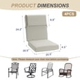 thumbnail image 4 of BPS Outdoor Chair Cushions for Patio Furniture, 20x20x4.1 Inch Water-resistant & Fade-Resistant, Set of 4, Light Gray, 4 of 8