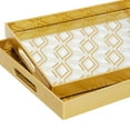 thumbnail image 5 of CosmoLiving by Cosmopolitan 14", 16"W Gold Plastic Mirrored Geometric Tray, 2-Pieces, 5 of 9