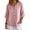 Pink, variant on OIOLOYJM Linen Shirts for Women 3/4 Sleeve V Neck Casual Blouses Spring Summer Oversized Outfits 3 Button Pleated Front Pullover Tops Light Gray S
