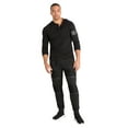 thumbnail image 4 of Vibes Men Fleece Jogger Sweatpants Zip Trim Black Medium, 4 of 5