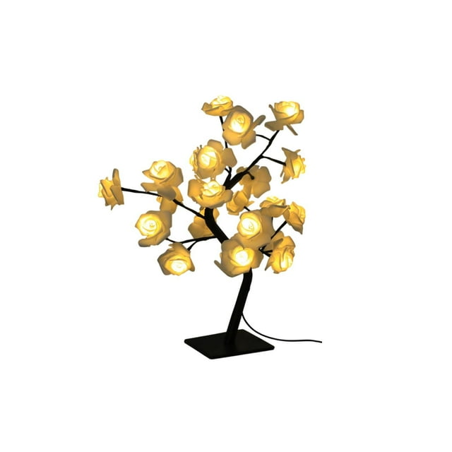 Luz Nocturna Led Luz de Árbol de Rosa 45x12cm 14 de Febrero Decorativo Festivo Romántico Hogar Ambiente Ornamentos Lámpara de Luz Nocturna