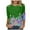 Green, variant on Fiaer Christmas Women 3/4 Sleeve Shine Tshirts Oversized Crew Neck T Shirts Loose Fit Fashion Comfort Casual Xmas Tops Red XL