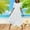 White, variant on Women's Flower Solid Color Casual Short Sleeve Crewneck Dress Casual Flowy Tiered Maxi Beach Dress