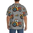 thumbnail image 5 of KLL Cartoon Tractor Print Men's Shirt Short Sleeve Button Down Summer Cuba Beach Shirts- 4X-Large, 5 of 7