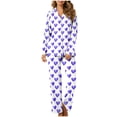 thumbnail image 2 of MIUOWANP Two Piece Womens Pajama Sets Women's Valentine's Day Printed Pajama Set For Daily Home Wear With Pocket Purple XXXL, 2 of 5