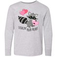 thumbnail image 3 of Inktastic Stealin' Your Heart Cute Raccoon Long Sleeve Youth T-Shirt, 3 of 5
