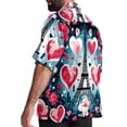 thumbnail image 3 of Eiffel Tower Valentine's Day Men's Short Sleeve Beach Shirts, Casual Printed Button Down Summer Shirts for Men and Women, 3 of 6
