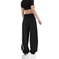 thumbnail image 5 of Hueook Womens Pants Stretch Active Pants Womens High Waisted Drawstring Sweatpants Casual Baggy Joggers Pants with Pockets Black 3X, 5 of 6