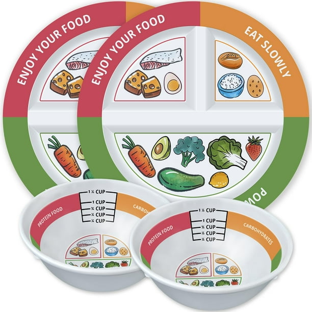Juego de platos y tazones Portion Control Viynran para bajar de peso