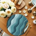 thumbnail image 2 of Abstract Turquoise Moire Round 13 Inch Placemats Set of 8, Gradient Coastal Ocean Geometric HeatResistant Non Slip Place Mats for Dining Table, Wipeable Braided Kitchen Table Mats for Housewarming, 2 of 9