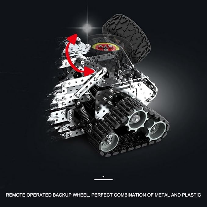 RKXQT Building Sets Stem Assembly Metal 3-D Puzzle Off-Road Model Car Building Kit Construction Set Toys Assemble Remote Control Snowmobile 1929PCS/Included Motor