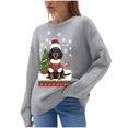 thumbnail image 3 of Danhjin Christmas Sweater Tops for Women Print Oversized Crew Neck Long Sleeve Fall Winter Pullover Shirts Fashion Comfy Soft Loose Cozy Loungewear Outdoor Knitwear Blouses, 3 of 7