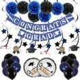 thumbnail image 2 of Graduación Globo Bandera Set Papel de aluminio y globos de látex con Ronda de papel de seda Pom Poms Niños Decoraciones de la fiesta de graduación, 2 of 3