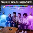 thumbnail image 3 of Lámpara de Pared Recargables Inalámbricas, Apliques de Pared con 12 Colores, Lámpara de Pared que Funciona con pilas, Bombillas LED Regulables y Mando a Distancia para Drmitorio, 3 of 7