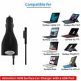 thumbnail image 2 of Cargador para automóvil Surface Pro, fuente de alimentación de 42 W, 12 V, 2,58 A para Microsoft Surface Pro 3, Pro 4, Pro 5, Pro 6, Surface Go, Surface Laptop y Surface Book con puerto de, 2 of 5