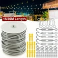 thumbnail image 2 of DEXIMRO Garden Wire Mesh Fence Barbed Wire Roll Kit, 304 Stainless Steel Vinyl Coated Cable Wire Rope, Turnbuckle Tensioner Kit, Light String, Picture Hanging, Outdoor Tent Rope, 2 of 7