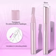 thumbnail image 2 of Recortador de cejas eléctrico para rostro y cuerpo, afeitadora, recortador de labios, bigote y mentón con peine, funciona a pilas, oro rosa., 2 of 5
