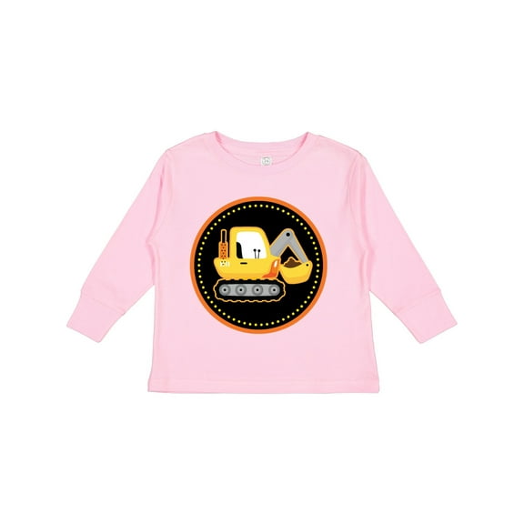 Inktastic Construction Digger Truck Boys Long Sleeve Toddler T-Shirt