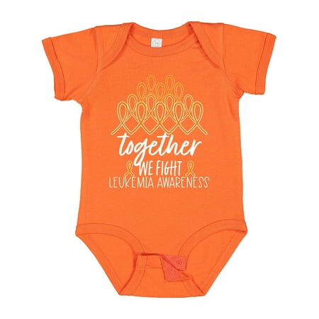 

Inktastic Together We Fight Leukemia Awareness Orange Ribbons Gift Baby Boy or Baby Girl Bodysuit