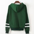 thumbnail image 4 of MRULIC sweatshirt for women Womens Long Sleeve Stripe Hoodie Sweatshirt Jumper Hooded Pullover Tops Blouse Women's Hoodies Sweatshirts Green + S, 4 of 5