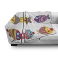 thumbnail image 3 of Funny Soft Flannel Fleece Throw Blanket, Puffers Toadfish Colorful Childish Fish Family with Folk Patterns Children Nursery, Cozy Plush for Indoor and Outdoor Use, 50" x 70", Multicolor, by Ambesonne, 3 of 6