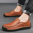 thumbnail image 2 of Men's Casual On Loafers Comfortable Leather Shoes For Daily Wear Lightweight Breathable Flat Sole Sneakers With Jeans All Season, 2 of 8