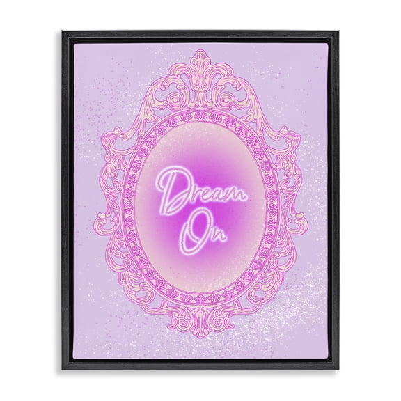 Stupell Industries Eclectic Dream On Ornate Mirror Black Floating Frame Canvas Art, 17 x 21, by Ziwei Li