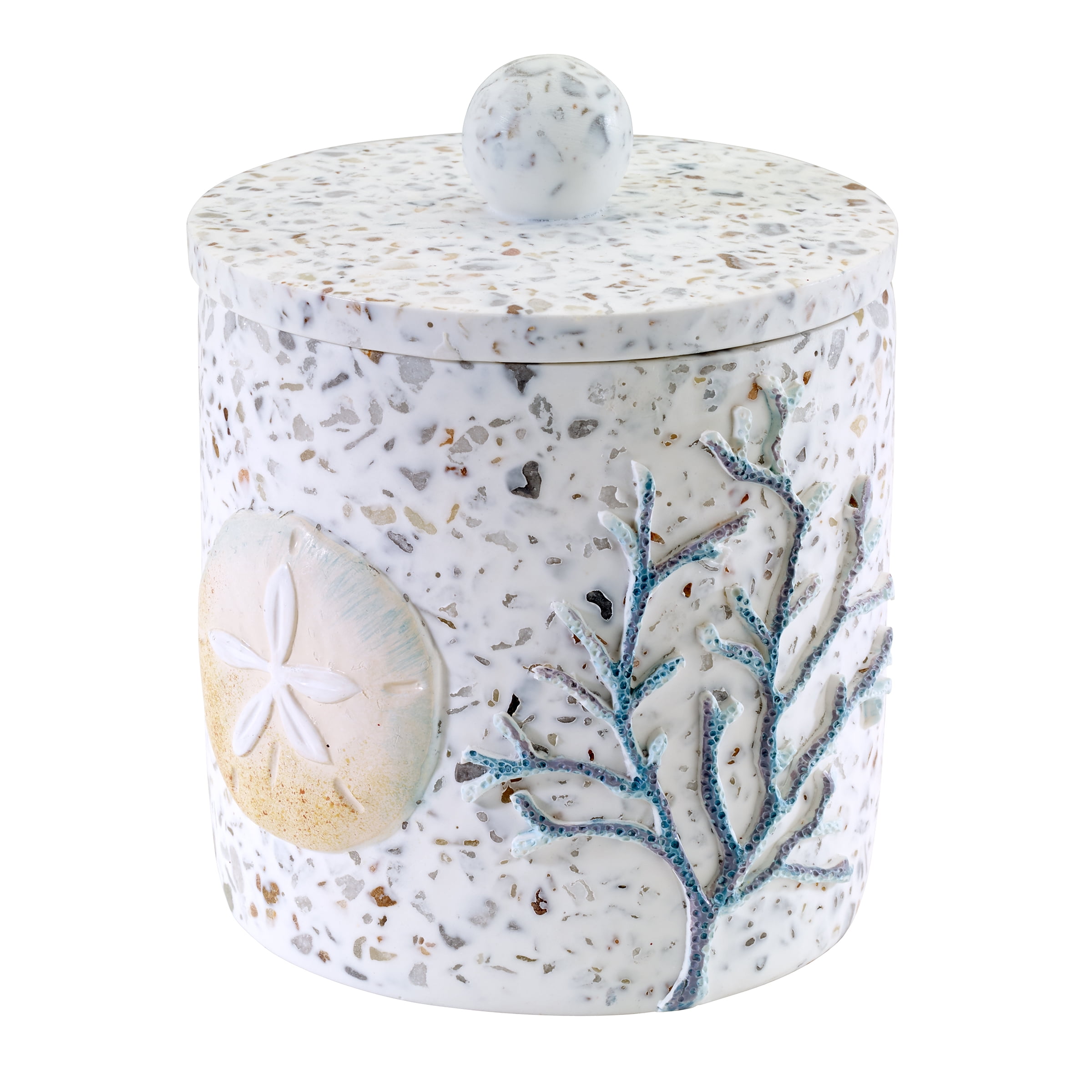 Avanti Linens Duschvorhang-Set 'Coastal Terrazzo' - 182x182 Cm + 12 Haken (Unterwasser-Motiv)