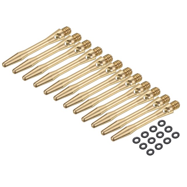 Ejes de Dardos de Aluminio Uxcell, Accesorios de Reemplazo para Varillas de Dardos 2BA con Anillos de Goma para Punta de Acero Tono Cobre 35mm