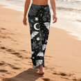 thumbnail image 4 of Women's Pajama Pants Soft Pj Pants Lounge Pajama Bottoms Pumpkin Print Comfy Stretch Drawstring Pajamas Wide Leg Pants Sleepwear Pjs Women, 4 of 7