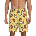 thumbnail image 1 of Balery Pineapples Sharks In Hawaiian Pantalones cortos de pijama de punto de algodón para hombre con cinturilla y bolsillos-3X-Large, 1 of 6