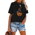 thumbnail image 5 of XCHQRTI Pumpkin Shirt for Women Vintage Halloween Tshirt Graphic Shirts Funny Retro Short Sleeve Tops, 5 of 8