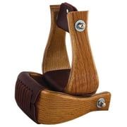 Hilason 3 Inch Oak Wood Bell Horse Saddle Stirrups