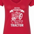 thumbnail image 4 of Inktastic Tractor Woman Women's V-Neck T-Shirt, 4 of 5