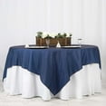 thumbnail image 2 of Efavormart 85" x 85" Dark Blue Faux Denim Polyester Table Overlays Square Tablecloth Cover For Wedding Party Event Banquet, 2 of 9