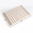 thumbnail image 2 of Striped Chenille Bathroom Rug, Extra Soft Absorbent Bath Mat, Anti-Slip Indoor Mat Machine Washable, Khaki, 16"x24", 2 of 9