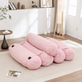 thumbnail image 3 of Adjustable Floor Sofa Pink Corduroy Lazy Sofa with Adjustable Straps Multi Person Leisure Chair for Living Room Bedroom, 3 of 10